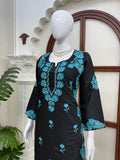 Roman silk with Soft Micro Cotton Lining with Thread work Co-Ord Set
