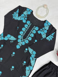 Roman silk with Soft Micro Cotton Lining with Thread work Co-Ord Set