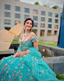 Faux Georgette with Designer Flower Work & Embroidery Sequins Work Lehenga Choli
