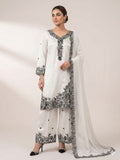 DESIGNER  FRANCH CRAPE SILK  TOP PLAZZO AND  DUPATTA  SET WITH EMBROIDERY WORKED