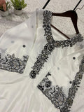 DESIGNER  FRANCH CRAPE SILK  TOP PLAZZO AND  DUPATTA  SET WITH EMBROIDERY WORKED