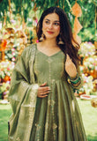 Designer Crunchy Silk Salwar Kameez With Heavy Embroidery Sequence Work