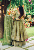 Designer Crunchy Silk Salwar Kameez With Heavy Embroidery Sequence Work
