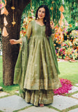 Designer Crunchy Silk Salwar Kameez With Heavy Embroidery Sequence Work