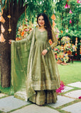 Designer Crunchy Silk Salwar Kameez With Heavy Embroidery Sequence Work