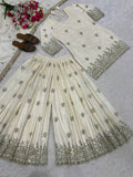 New Designer Party Wear Look Top , Sharara Plazzo and Dupatta Set