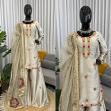 Latest Heavy Japan Satin Silk Designer Plazoo Set