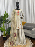 Latest Heavy Japan Satin Silk Designer Plazoo Set