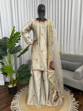 Latest Heavy Japan Satin Silk Designer Plazoo Set