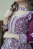 DEIGNER EMBROIDERED PEPLUM TOP WITH PLAZZO PAIR FROM LOOMEERA