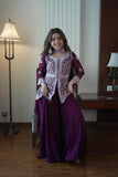 DEIGNER EMBROIDERED PEPLUM TOP WITH PLAZZO PAIR FROM LOOMEERA