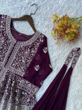 DEIGNER EMBROIDERED PEPLUM TOP WITH PLAZZO PAIR FROM LOOMEERA