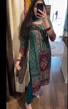 Latest Designer Salwar Kameez Elegant Digital Print Set With Real Mirror Work