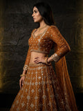 Designer Heavy Faux Georgette Real Mirror Sequins And Embroidered Work Lehenga Choli