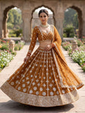 Designer Heavy Faux Georgette Real Mirror Sequins And Embroidered Work Lehenga Choli