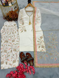 New Designer Party Wear Look Pure Glass Satin Top & Farshi Palazzo With Dupatta set