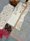 New Designer Party Wear Look Pure Glass Satin Top & Farshi Palazzo With Dupatta set