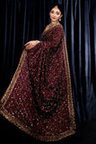 Premium Kasturi Silk Georgette Embellished With Beautiful Fancy Dori Zari & Sequins Work SAREE