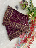 Premium Kasturi Silk Georgette Embellished With Beautiful Fancy Dori Zari & Sequins Work SAREE