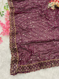 Premium Kasturi Silk Georgette Embellished With Beautiful Fancy Dori Zari & Sequins Work SAREE