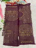 Premium Kasturi Silk Georgette Embellished With Beautiful Fancy Dori Zari & Sequins Work SAREE