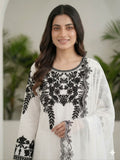 Latest Faux Georgette Embroidery And Sequence Work Top Pant With Dupatta