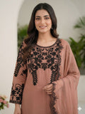 Latest Faux Georgette Embroidery And Sequence Work Top Pant With Dupatta
