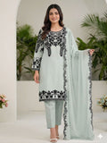 Latest Faux Georgette Embroidery And Sequence Work Top Pant With Dupatta