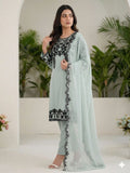 Latest Faux Georgette Embroidery And Sequence Work Top Pant With Dupatta