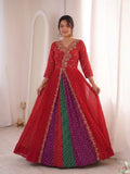 Faux Georgette with Designer Embellishment Embroidery work Beautiful Gown