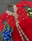 Faux Georgette with Designer Embellishment Embroidery work Beautiful Gown
