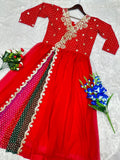 Faux Georgette with Designer Embellishment Embroidery work Beautiful Gown