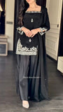 Heavy Natural Crep with Intricate Thread with Sequence work