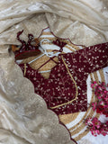 Designer Soft Jimmy Chu Silk Saree With Sequance and Zari Embroidery Work