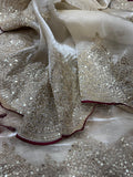 Designer Soft Jimmy Chu Silk Saree With Sequance and Zari Embroidery Work
