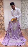 New Designer Party Wear Look Pur Chinon Silk Top Plazzo & Dupatta Set