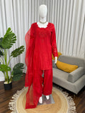 Natural crep with Soft Micro Cotton Lining with Thread with Sequence Work Salwar Kameez