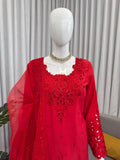 Natural crep with Soft Micro Cotton Lining with Thread with Sequence Work Salwar Kameez