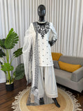 Natural crep with Soft Micro Cotton Lining with Thread with Sequence Work Salwar Kameez