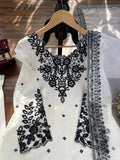 Natural crep with Soft Micro Cotton Lining with Thread with Sequence Work Salwar Kameez