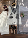 Natural crep with Soft Micro Cotton Lining with Thread with Sequence Work Salwar Kameez