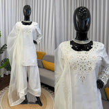 Natural crep with Soft Micro Cotton Lining with Thread with Sequence Work Salwar Kameez