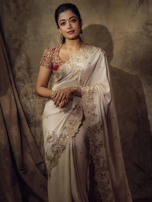 Rashmika Mandanna Inspired Bollywood Style Designer Saree