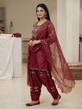Desinger Heavy Japan Satin Farshi Salwar Top And Dupatta Set