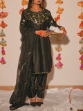 Desinger Heavy Japan Satin Farshi Salwar Top And Dupatta Set