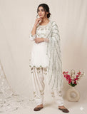 Desinger Heavy Japan Satin Farshi Salwar Top And Dupatta Set