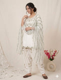 Desinger Heavy Japan Satin Farshi Salwar Top And Dupatta Set