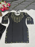 Desinger Heavy Japan Satin Farshi Salwar Top And Dupatta Set