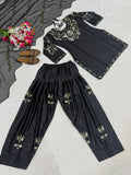 Desinger Heavy Japan Satin Farshi Salwar Top And Dupatta Set
