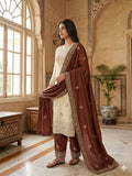 Designer Gmy Silk With Heavy Embroidery Sequence Work Top-Bottom And Dupatta Set